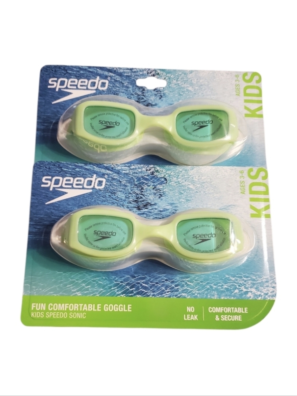 Speedo Kids Lime Green Swim Goggles - 2 Pack